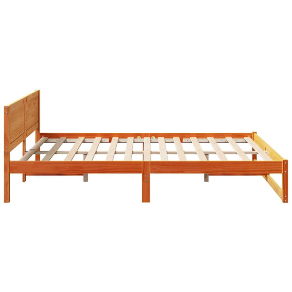Massiivinen mänty sängyn runko Vaha ruskea 140 x 200 cm