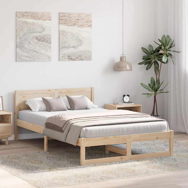 Luonnollinen sängyn runko 140 x 190 cm Massiivinen mänty