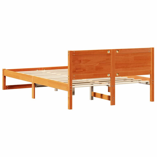 Sängyn runko massiivista mäntyä ruskeana 140 x 190 cm