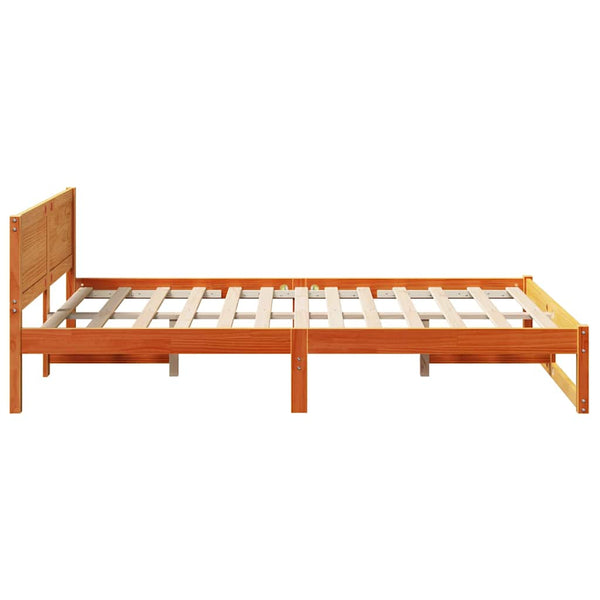 Sängyn runko massiivista mäntyä ruskeana 140 x 190 cm
