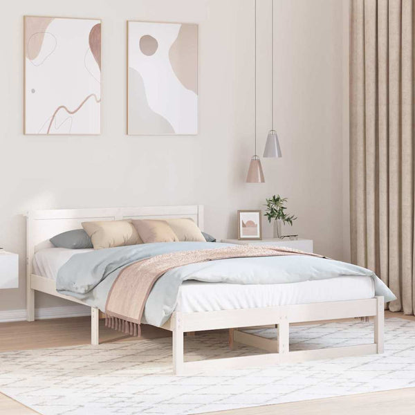Sängyn runko massiivista mäntyä, valkoinen 4FT pieni tuplamalli