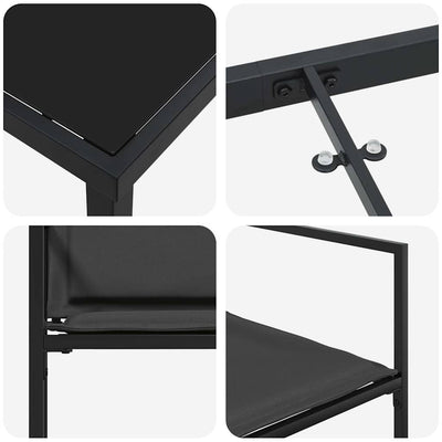 Musta piharuokailu setti Angelca 160x80x73cm (5 pcs)