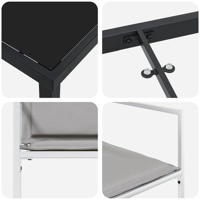 Valkoinen piharuokailu setti Saip 140x70x73cm (5 pcs)