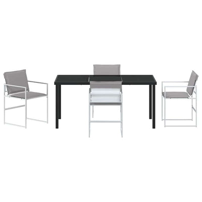 Valkoinen piharuokailu setti Destinee 160x80x73cm (5 pcs)