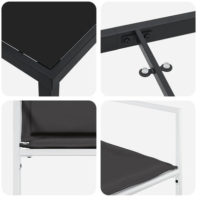 Valkoinen piharuokailu setti Gelil 140x70x73cm (5 pcs)