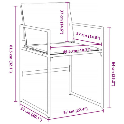 Valkoinen piharuokailu setti Farcane 160x80x73cm (5 pcs)