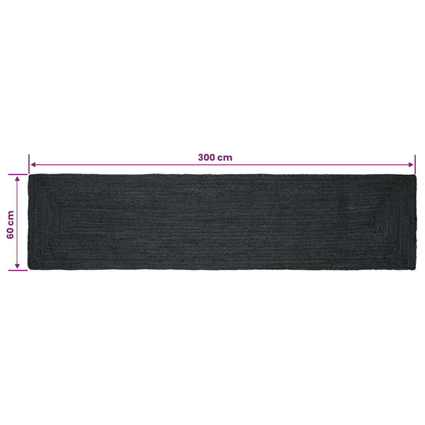 Alue Matto Tummanharmaa 60 x 300 cm Juutti