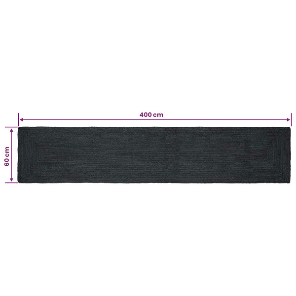 Alue Matto Tummanharmaa 60 x 400 cm Juutti