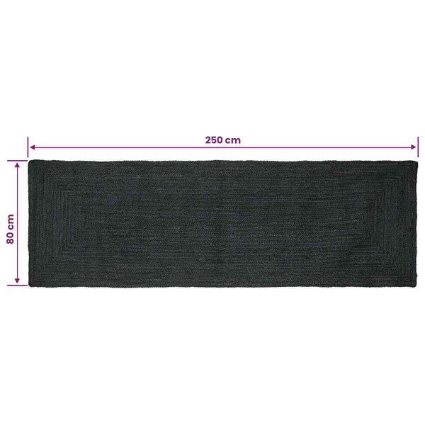 Alue Matto Tummanharmaa 80 x 250 cm Juutti