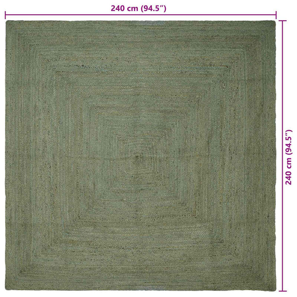 Alue Matto Oliivinvihreä 240 x 240 cm Juutti