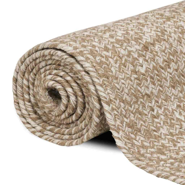 Alue Matto Luonnollinen ja valkoinen 60 x 110 cm Juutti
