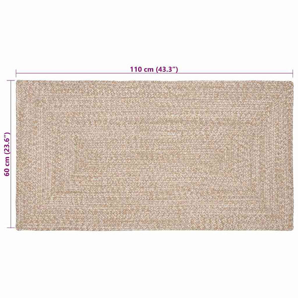 Alue Matto Luonnollinen ja valkoinen 60 x 110 cm Juutti