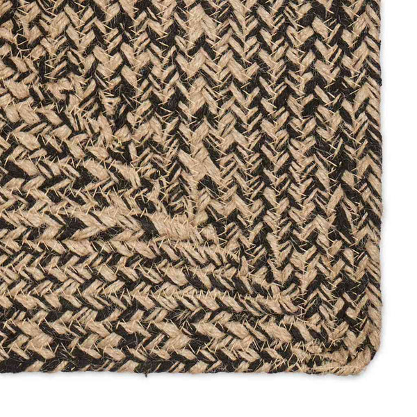 Alue Matto Luonnollinen ja musta 120 x 120 cm Juutti