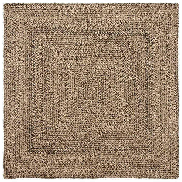 Alue Matto Luonnollinen ja musta 120 x 120 cm Juutti