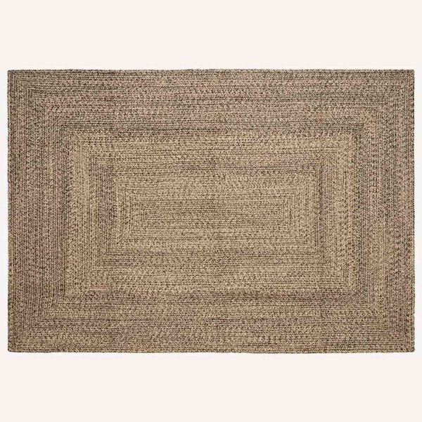 Alue Matto Luonnollinen ja musta 160 x 230 cm Juutti