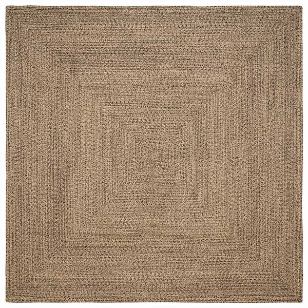 Alue Matto Luonnollinen ja musta 240 x 240 cm Juutti