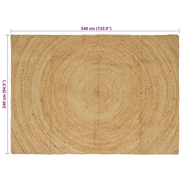 Alue matot Luonnollinen 240 x 340 cm Juutti