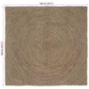 Alue matot Harmaa 120 x 120 cm Juutti