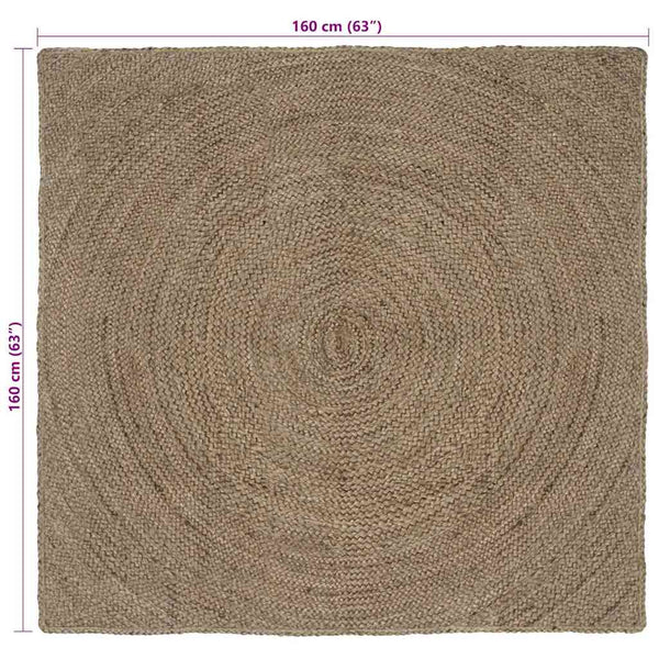 Alue matot Harmaa 160 x 160 cm Juutti
