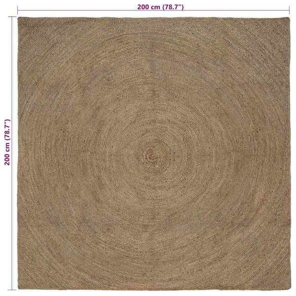 Alue matot Harmaa 200 x 200 cm Juutti