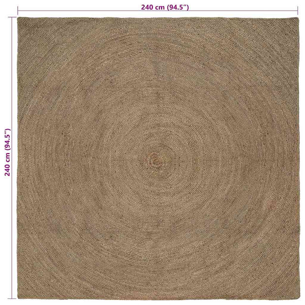 Alue matot Harmaa 240 x 240 cm Juutti