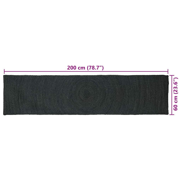 Alue matot Tummanharmaa 60 x 200 cm Juutti