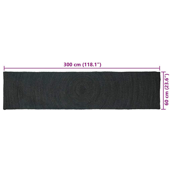 Alue matot Tummanharmaa 60 x 300 cm Juutti
