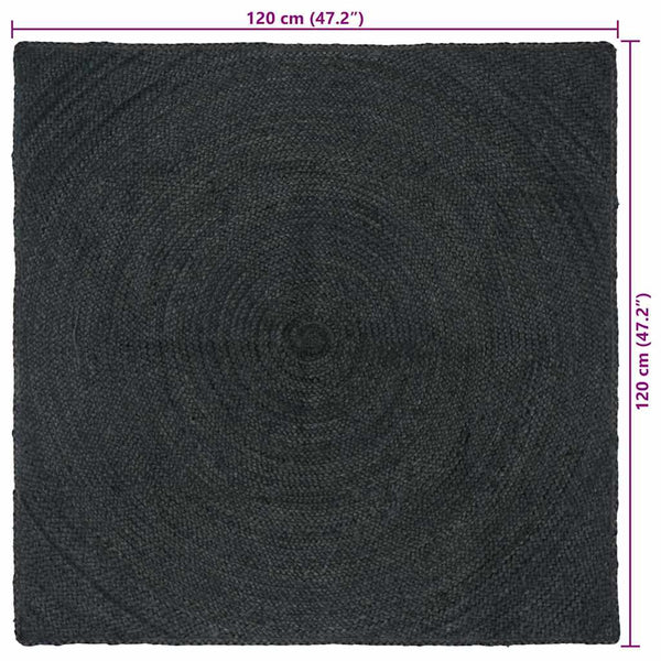 Alue matot Tummanharmaa 120 x 120 cm Juutti