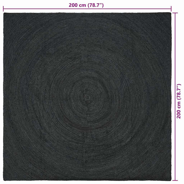 Alue matot Tummanharmaa 200 x 200 cm Juutti