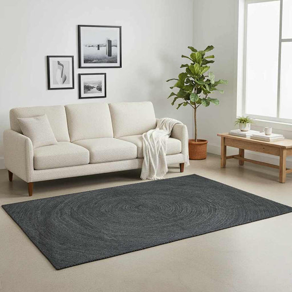Alue matot Tummanharmaa 240 x 240 cm Juutti