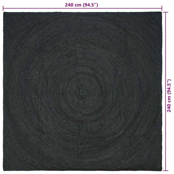 Alue matot Tummanharmaa 240 x 240 cm Juutti