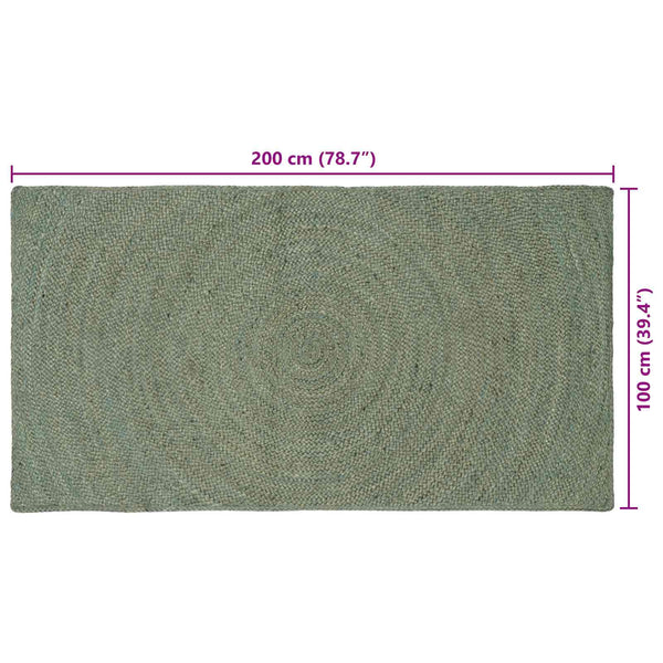 Alue matot Oliivinvihreä 100 x 200 cm Juutti