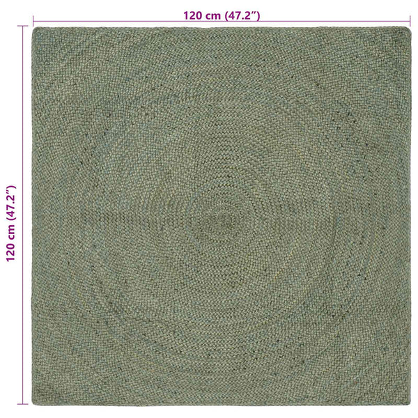 Alue matot Oliivinvihreä 120 x 120 cm Juutti