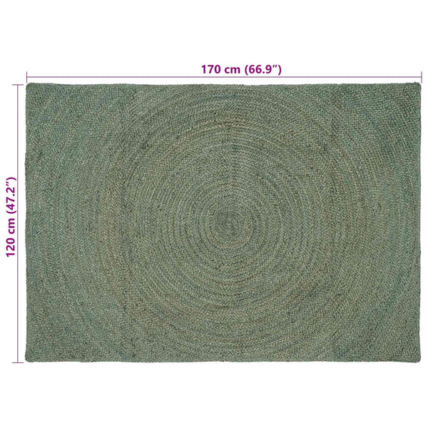 Alue matot Oliivinvihreä 120 x 170 cm Juutti
