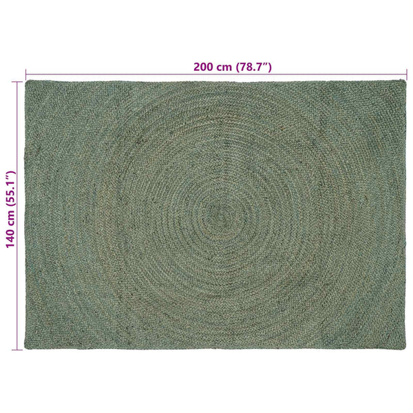 Alue matot Oliivinvihreä 140 x 200 cm Juutti