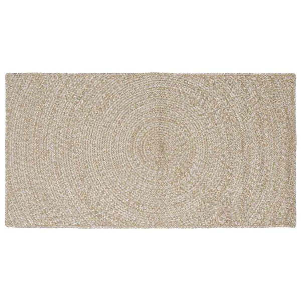 Alue Matto Luonnollinen ja valkoinen 80 x 150 cm Juutti