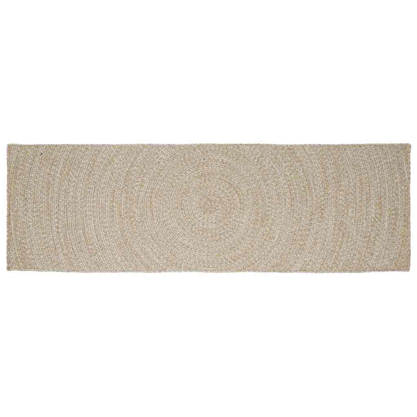 Alue Matto Luonnollinen ja valkoinen 80 x 250 cm Juutti