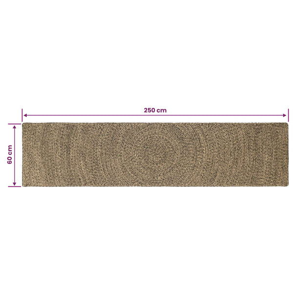 Alue Matto Luonnollinen ja musta 60 x 250 cm Juutti