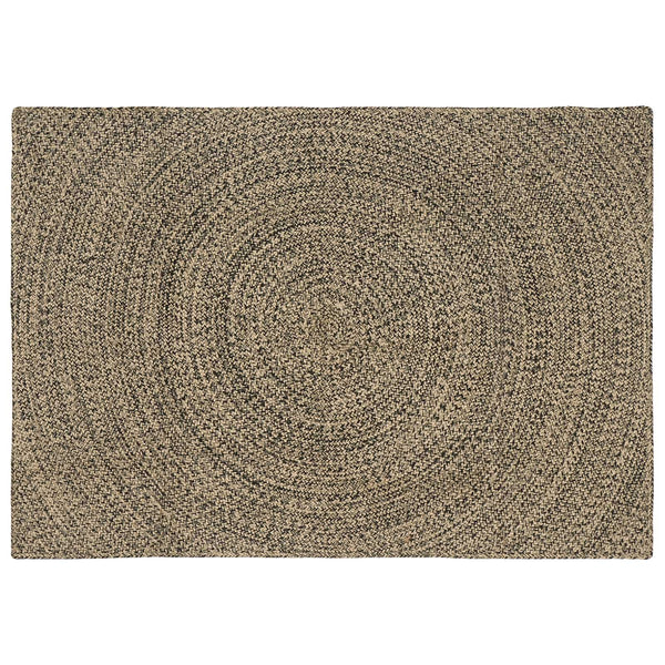 Alue Matto Luonnollinen ja musta 140 x 200 cm Juutti