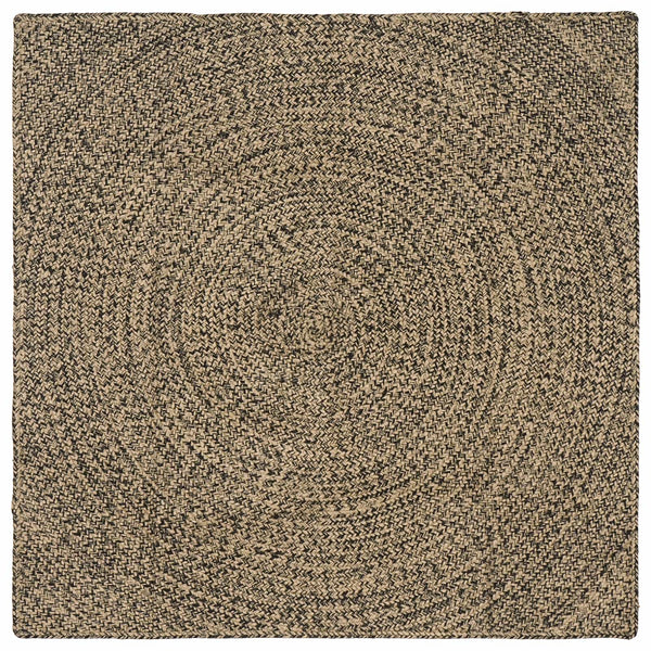 Alue Matto Luonnollinen ja musta 160 x 160 cm Juutti