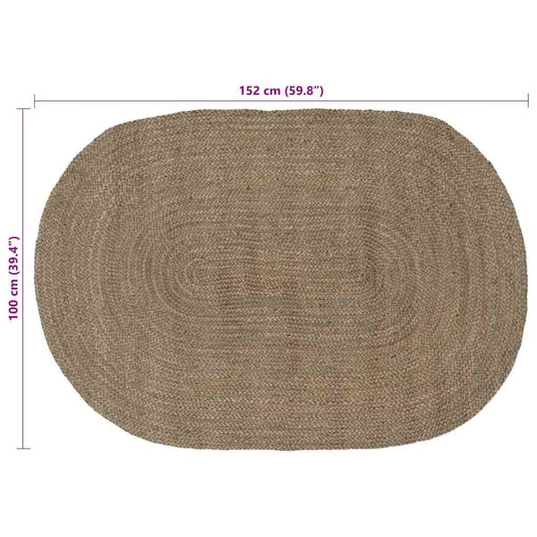 Alue matot Harmaa 100 x 152 cm Juutti