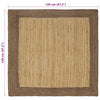 Alue Matto Harmaa ja luonnollinen 120 x 120 cm Juutti
