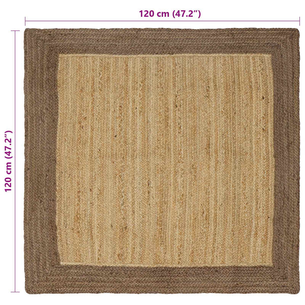 Alue Matto Harmaa ja luonnollinen 120 x 120 cm Juutti