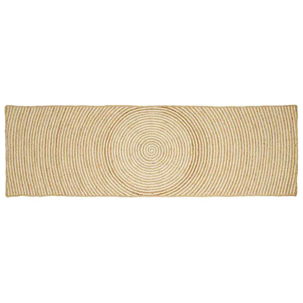 Alue Matto Luonnollinen ja valkoinen 60 x 300 cm Juutti