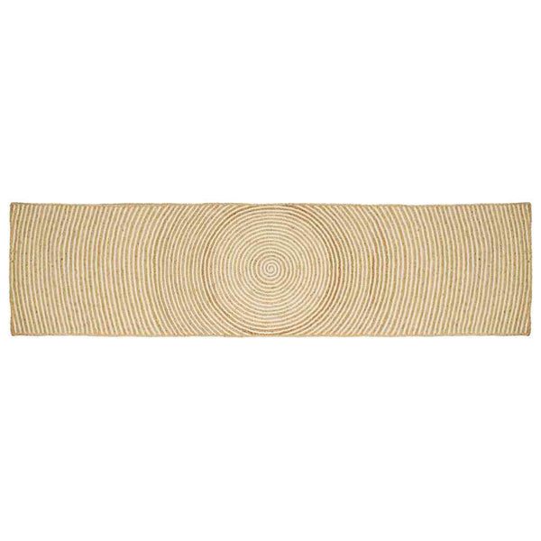 Alue Matto Luonnollinen ja valkoinen 60 x 400 cm Juutti