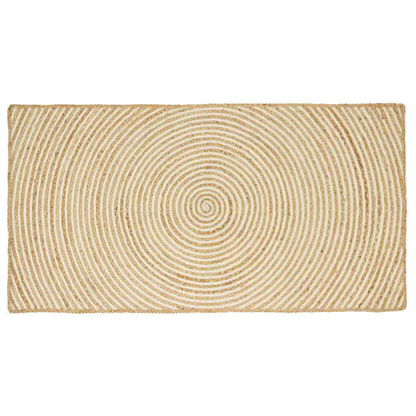 Alue Matto Luonnollinen ja valkoinen 80 x 150 cm Juutti