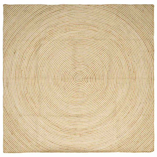 Alue Matto Luonnollinen ja valkoinen 300 x 300 cm Juutti
