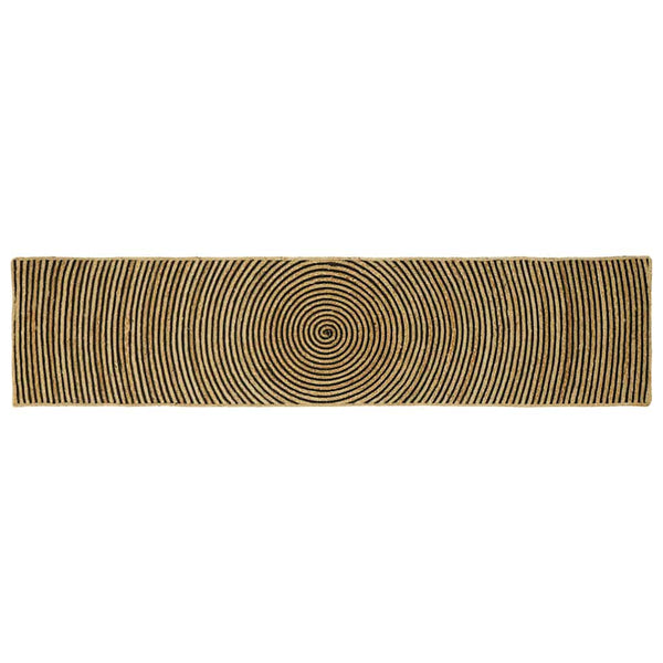 Alue Matto Luonnollinen ja musta 60 x 250 cm Juutti