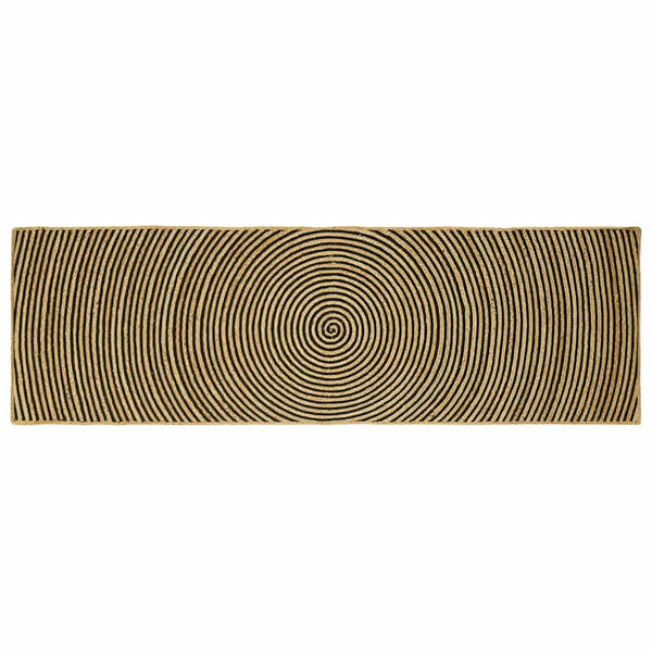 Alue Matto Luonnollinen ja musta 80 x 250 cm Juutti