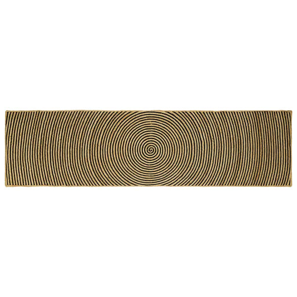 Alue Matto Luonnollinen ja musta 80 x 300 cm Juutti